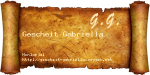 Gescheit Gabriella névjegykártya
